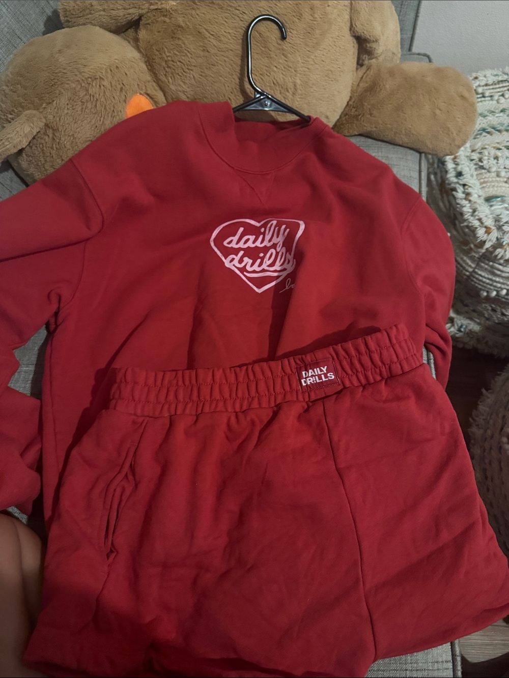 Daily Drills Red Kids Jogger Set with Logo